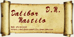 Dalibor Mastilo vizit kartica